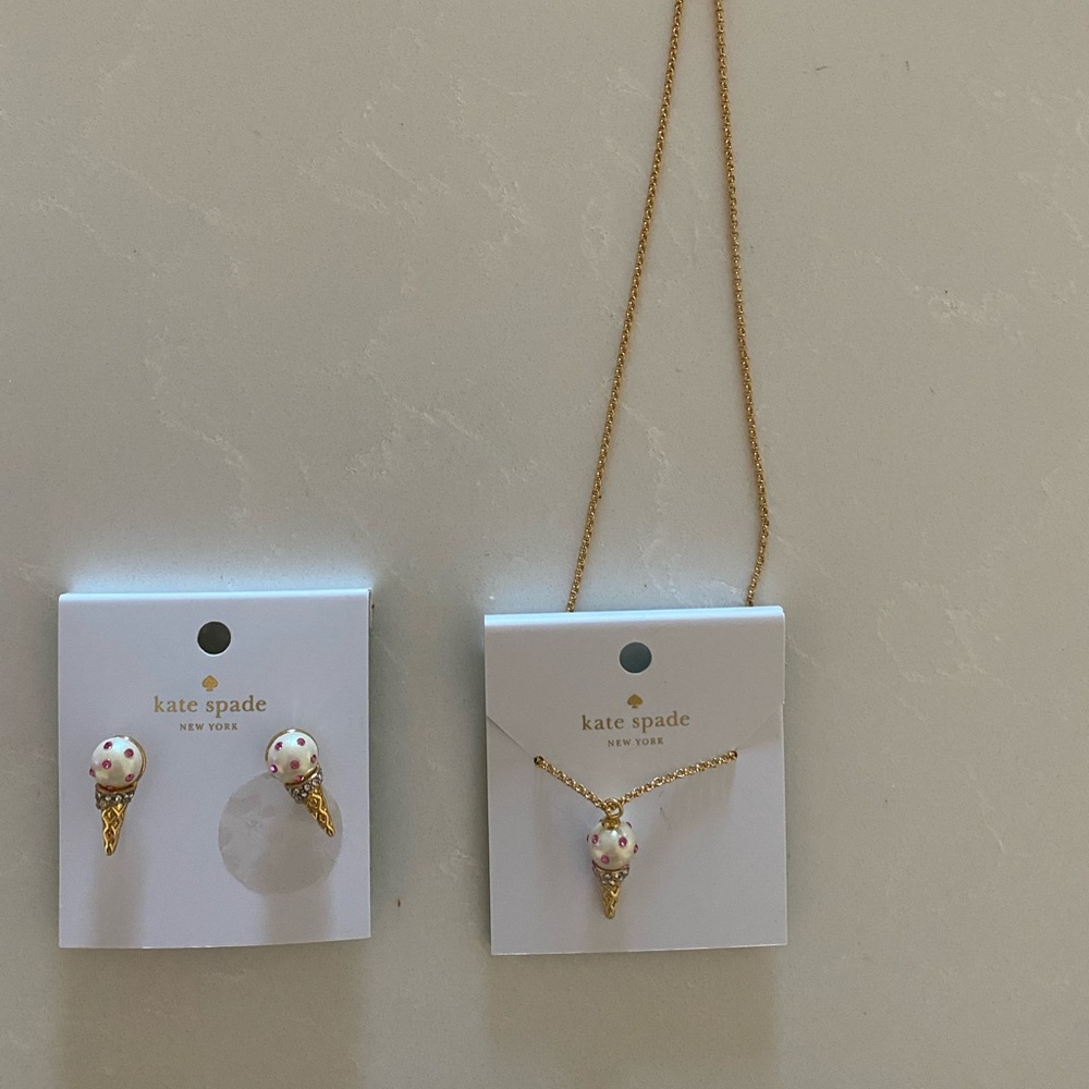 Kate spade ice cream necklace and earrings